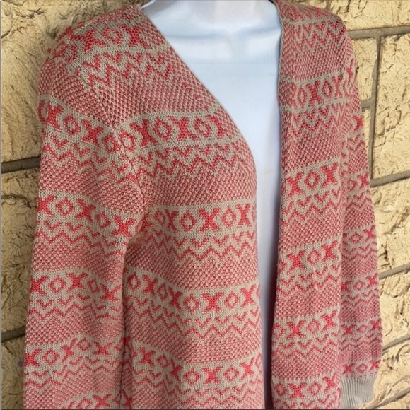 Natural Reflections Fringe XOXO Cardigan Boho Duster Size Med Cover up - Picture 4 of 9